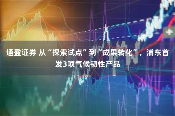 通盈证券 从“探索试点”到“成果转化”，浦东首发3项气候韧性产品
