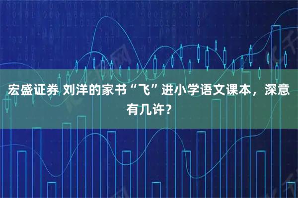宏盛证券 刘洋的家书“飞”进小学语文课本，深意有几许？
